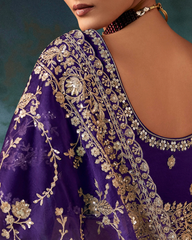 Blue Georgette Designer Saree