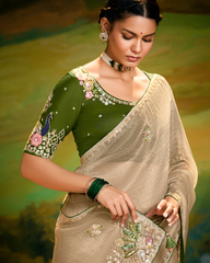 Ivory Dola Silk Designer Saree