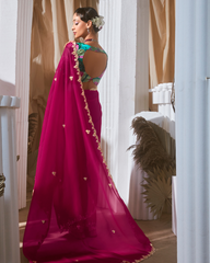 Pink Georgette Designer Saree