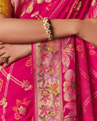 Pink Pure Khaddi Georgette Designer Saree