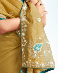 Yellow Georgette Party Wear Saree