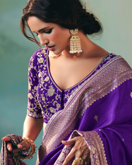 Purple Premium Dola Viscose Silk Saree