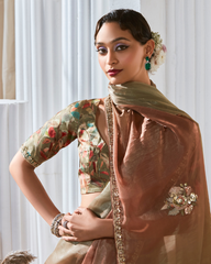 Golden Georgette Beautiful Saree