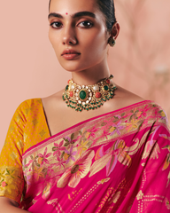 Pink Pure Khaddi Georgette Designer Saree