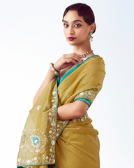 Yellow Georgette Party Wear Saree