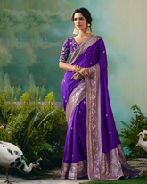 Purple Premium Dola Viscose Silk Saree