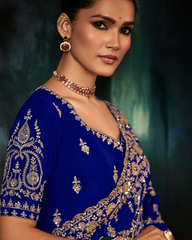 Blue Georgette Party Wear Saree