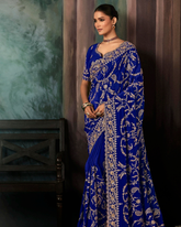 Blue Georgette Party Wear Saree