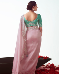 Pink Georgette Designer Saree