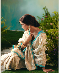 Ivory Premium Dola Viscose Silk Designer Saree