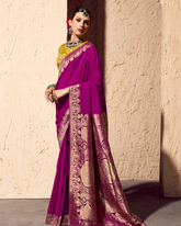 Purple Crepe Georgette Designer Saree