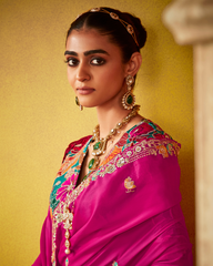 Pink Glass Tissue Party Wear Saree