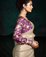 Golden Sequin Work Designer Saree