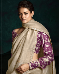 Golden Sequin Work Designer Saree