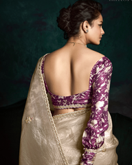 Golden Sequin Work Designer Saree