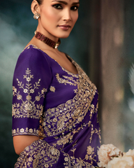 Blue Georgette Designer Saree