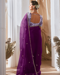 Purple Georgette Designer Saree
