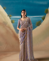Light Purple Satin Organza Saree