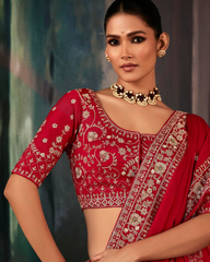 Red Georgette Designer Saree