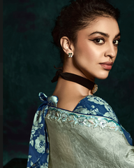 Grey Sequin Work Designer Saree