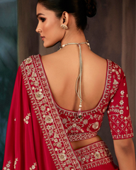 Red Georgette Designer Saree