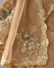 Golden Georgette Beautiful Saree