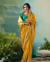 Yellow Premium Dola Viscose Silk Saree