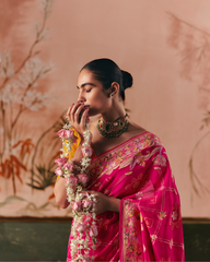 Pink Pure Khaddi Georgette Designer Saree