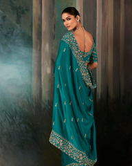 Blue Georgette Designer Saree