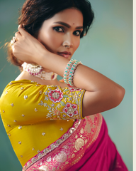 Pink Premium Dola Viscose Silk Saree