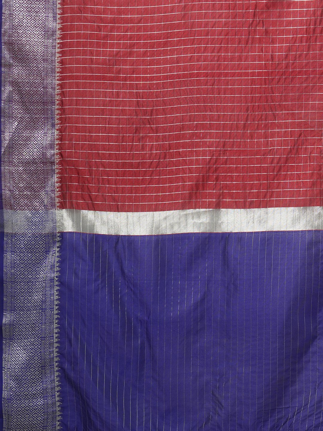 Rust Taant Aura Silk Woven Saree