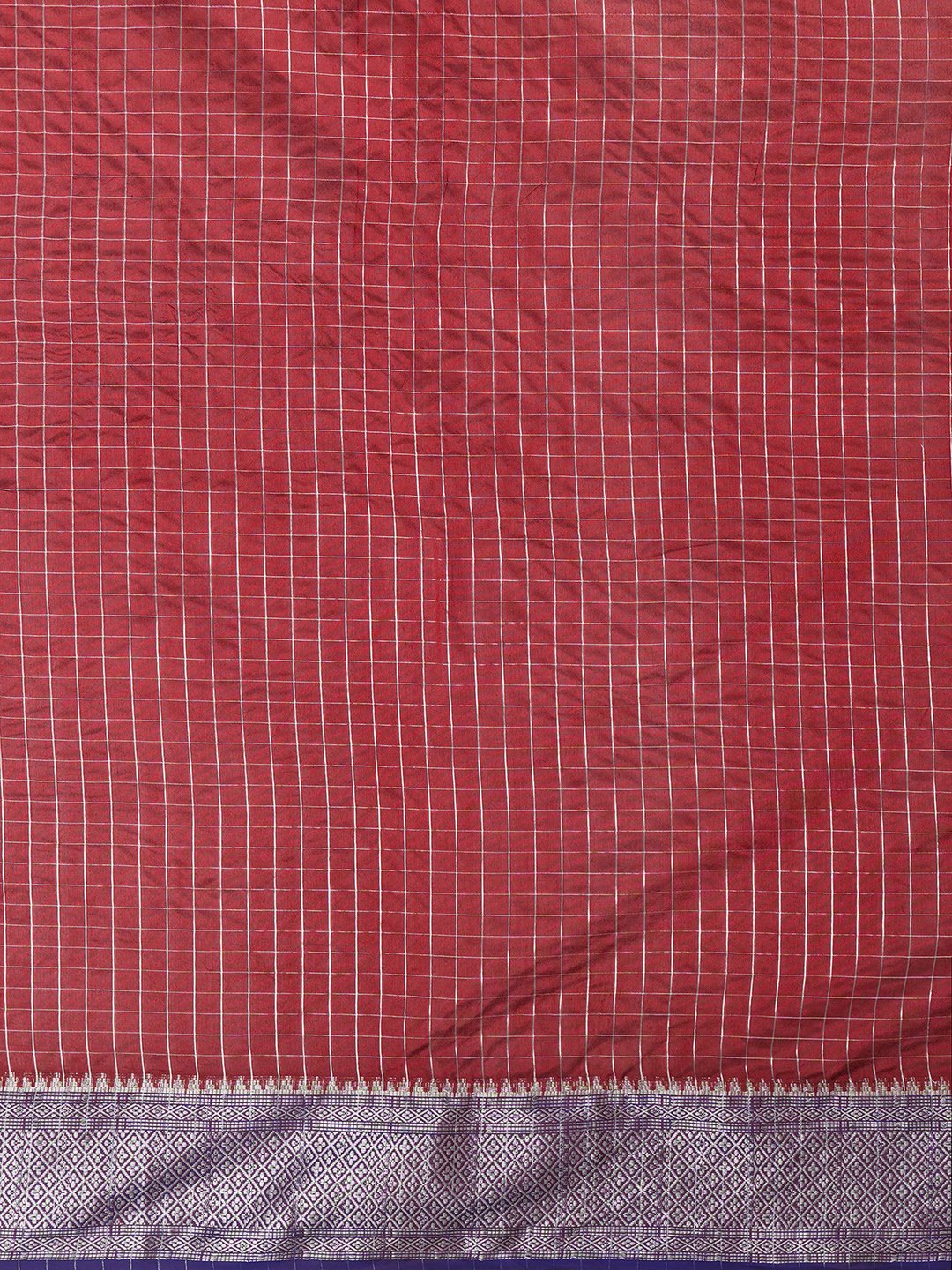 Rust Taant Aura Silk Woven Saree