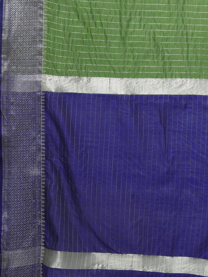 Green Taant Aura Silk Woven Saree