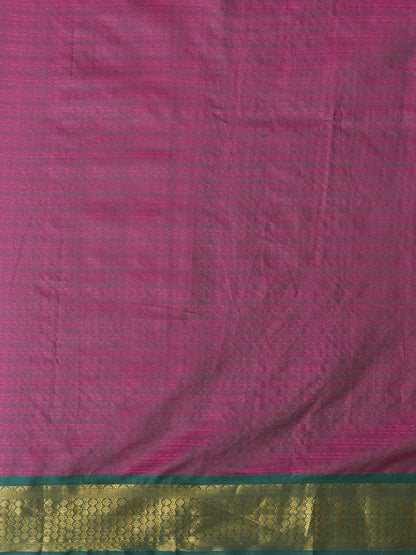 Pink Taant Aura Silk Woven Saree