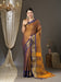 Yellow Mustard Taant Aura Silk Woven Saree