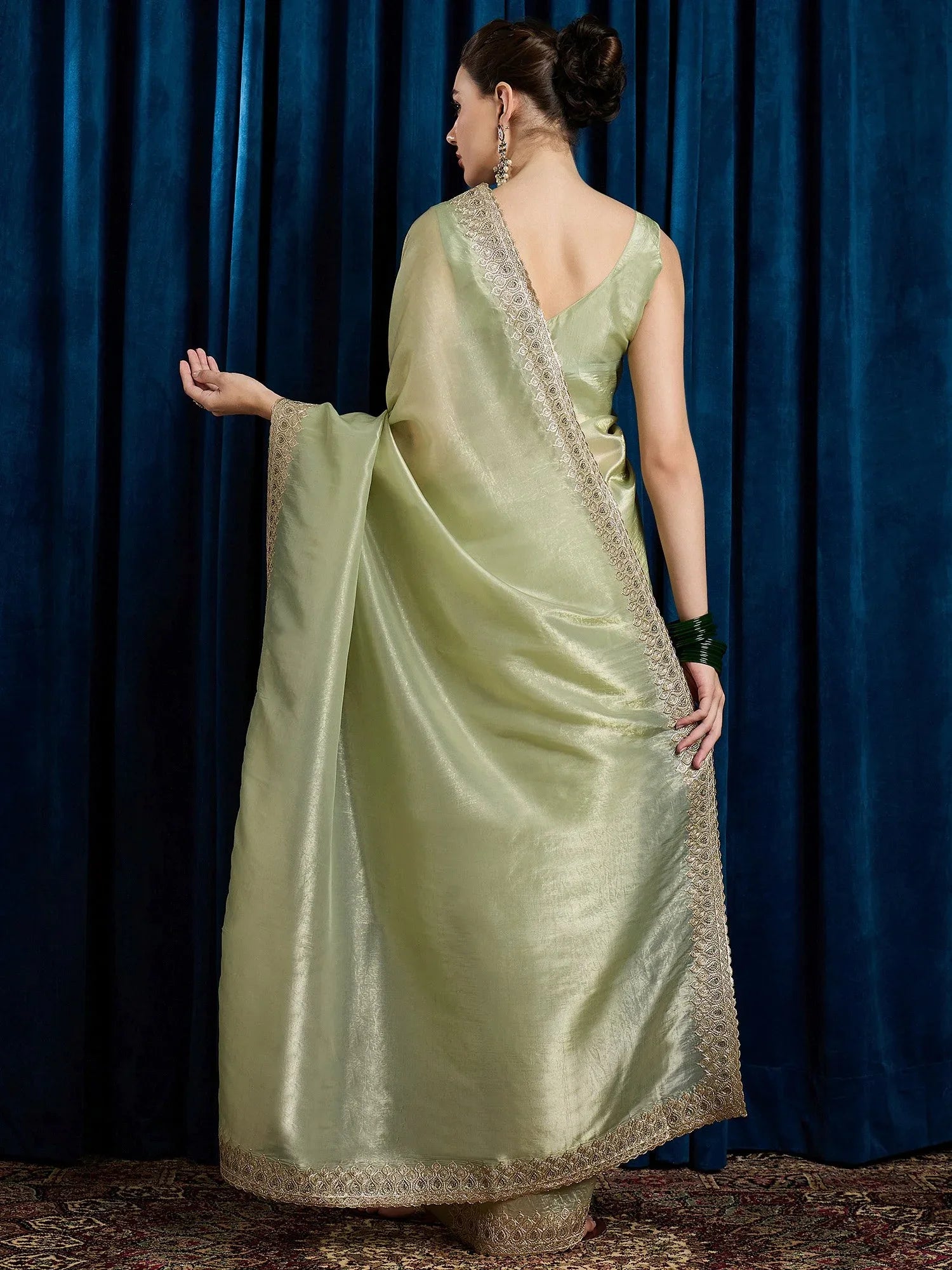 Light Party Wear Paper Silk Embroidered Saree