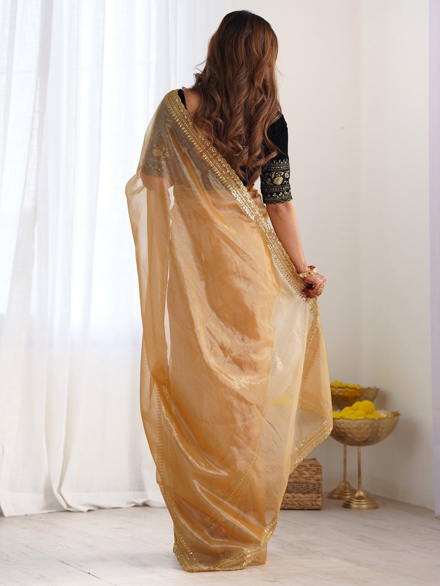 partywear designer saree for festive occasions