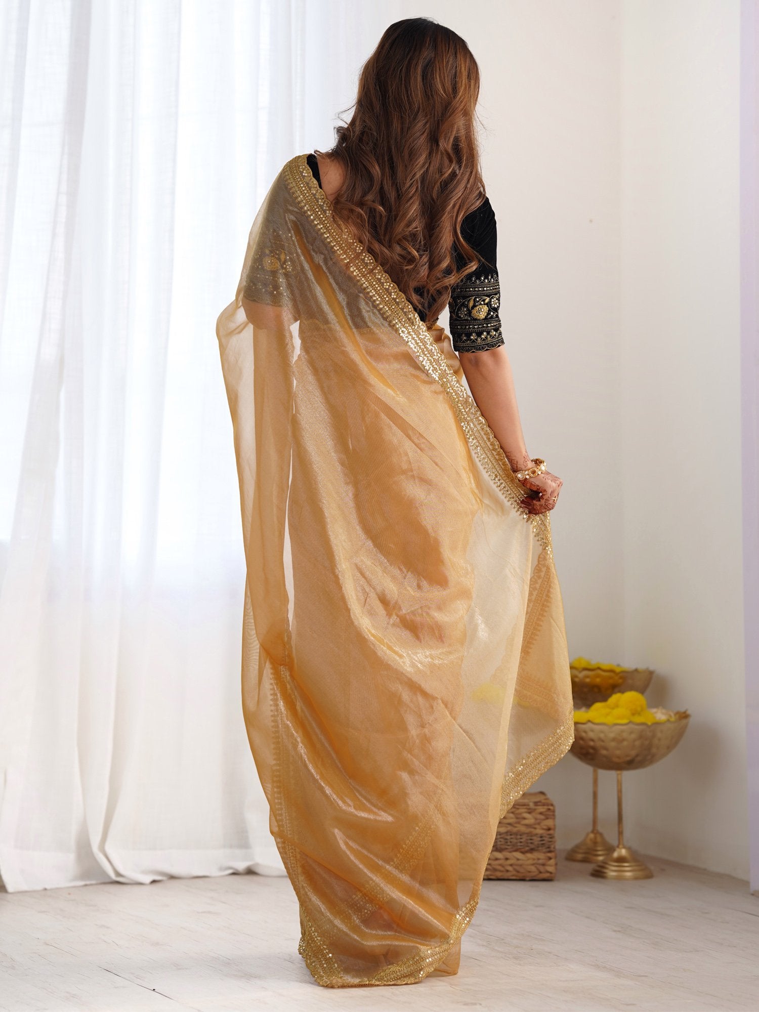 partywear designer saree for festive occasions