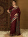 Maroon Maroon Ikat Bhagalpuri Silk Printed Saree