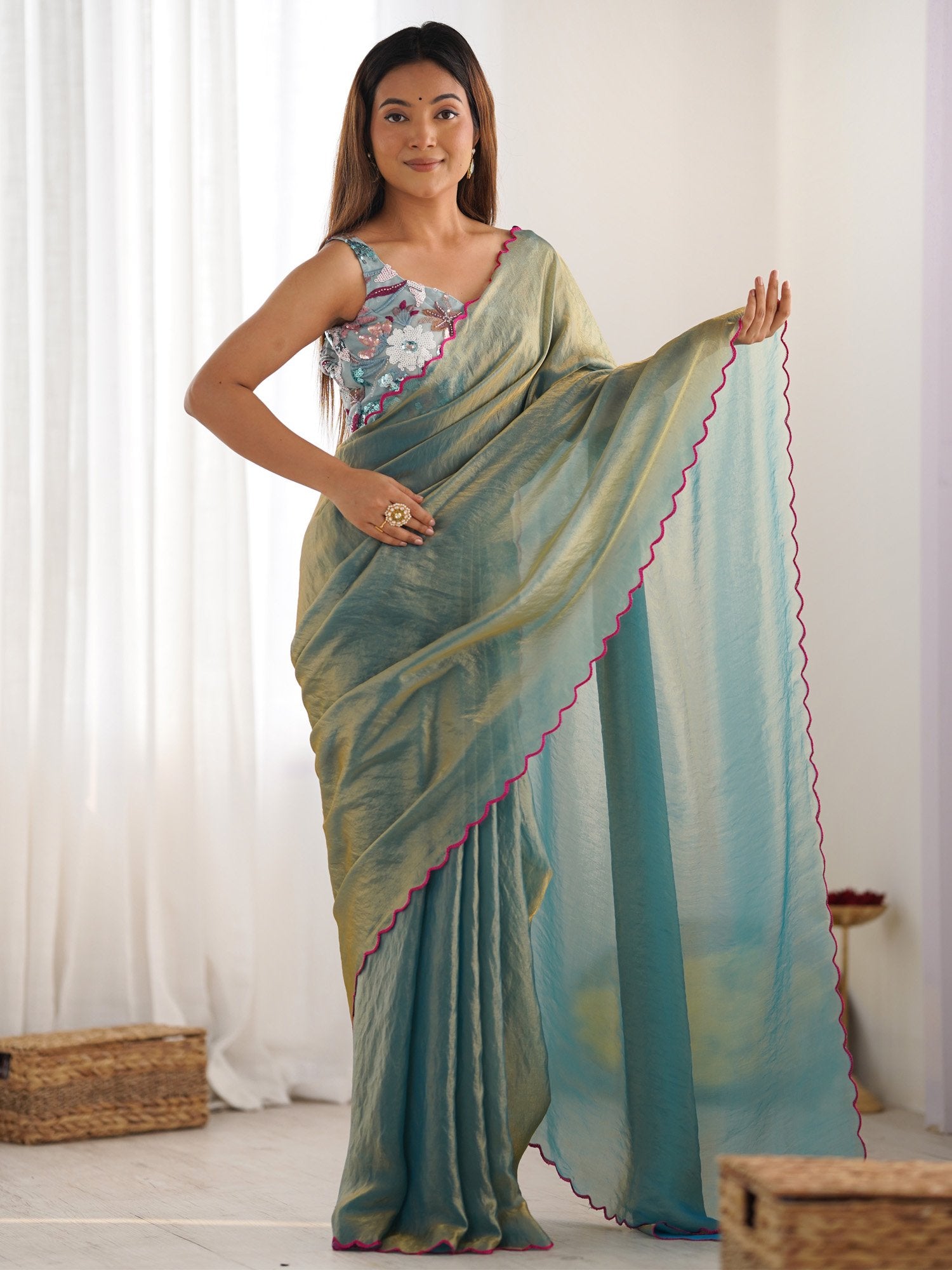 partywear designer saree for festive occasions