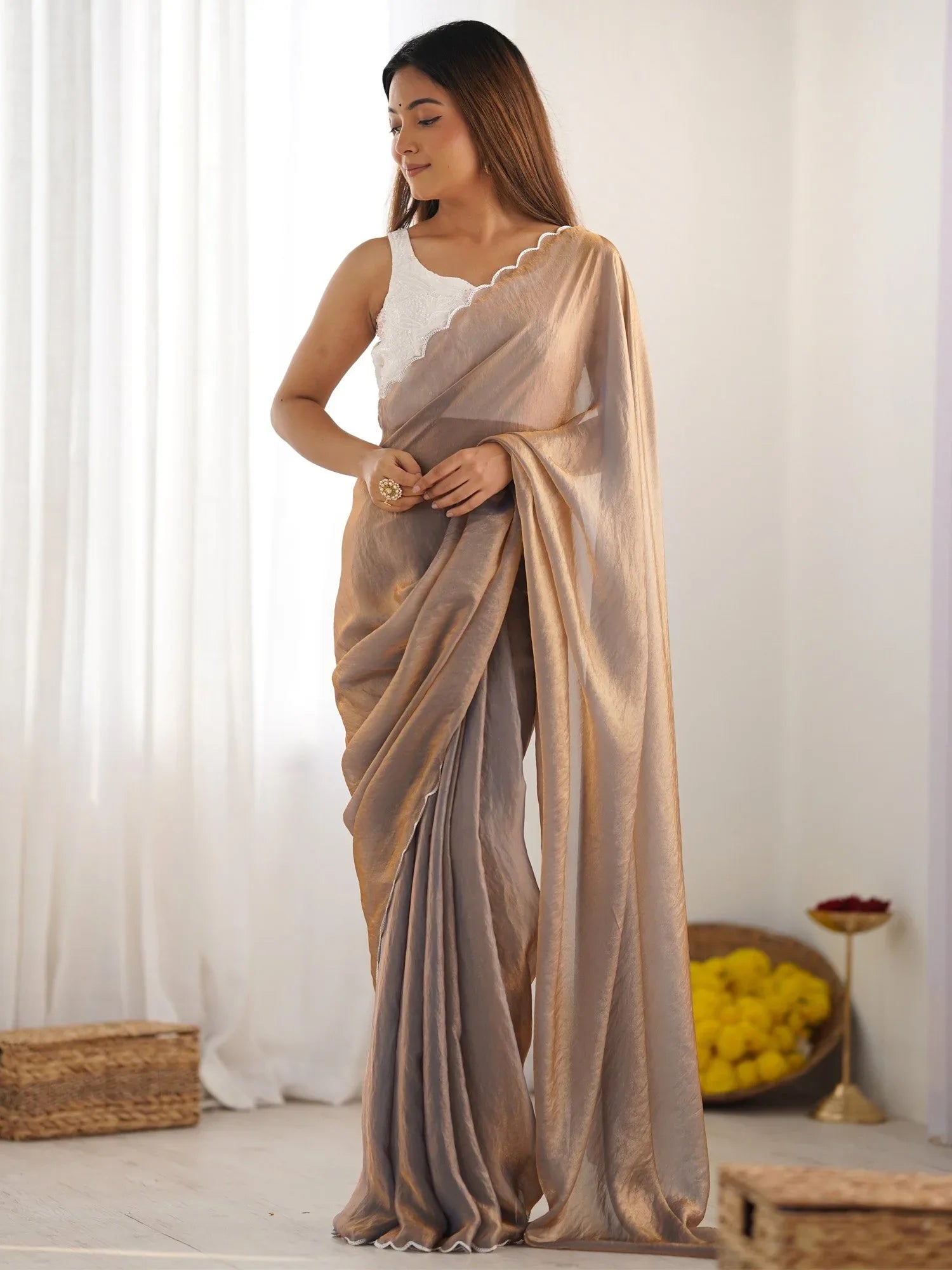 partywear designer saree for festive occasions