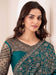 Blue Teal Party Wear Pure Chiffon Embellished Saree