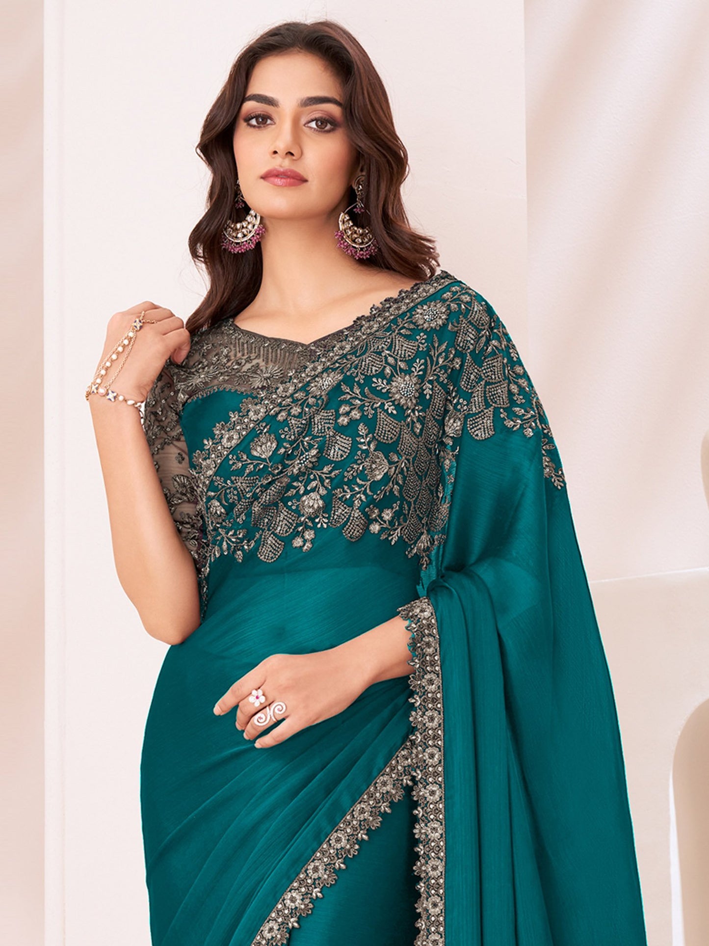 partywear designer saree for festive occasions
