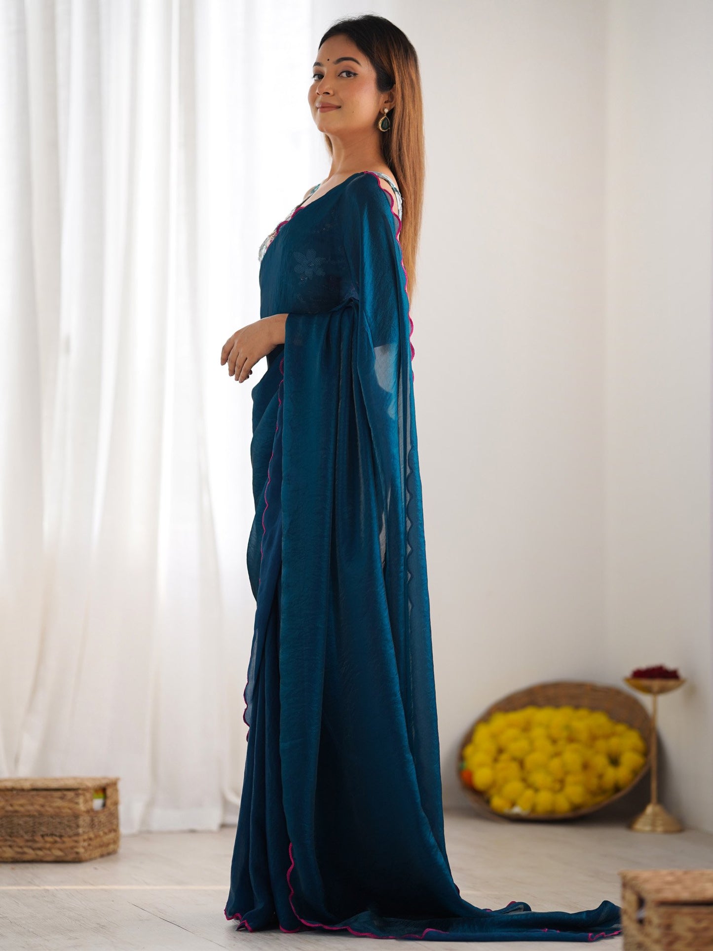 partywear designer saree for festive occasions