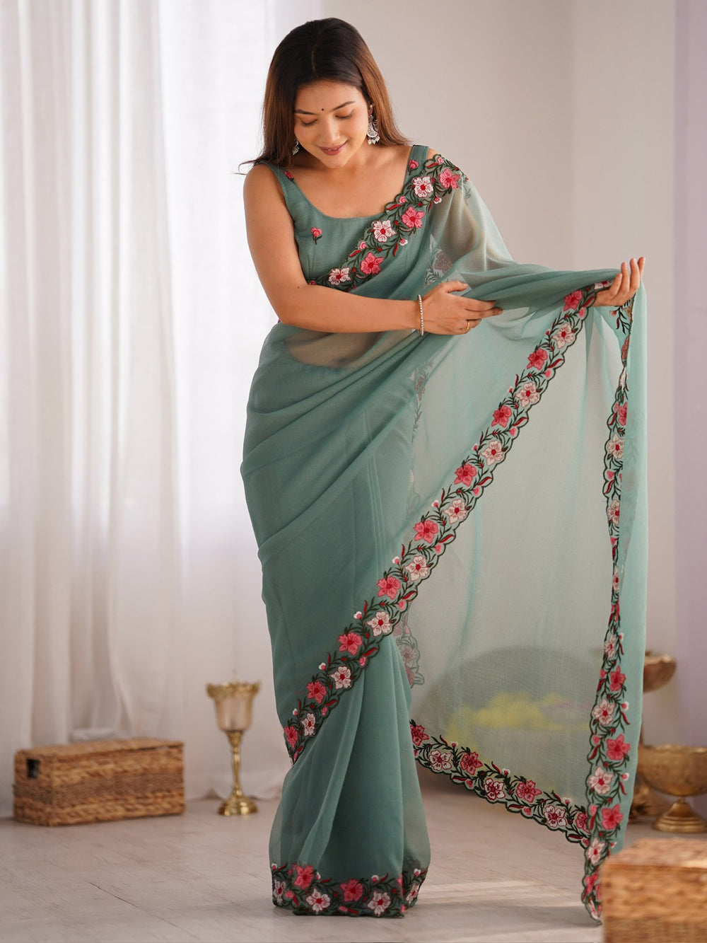 partywear designer saree for festive occasions