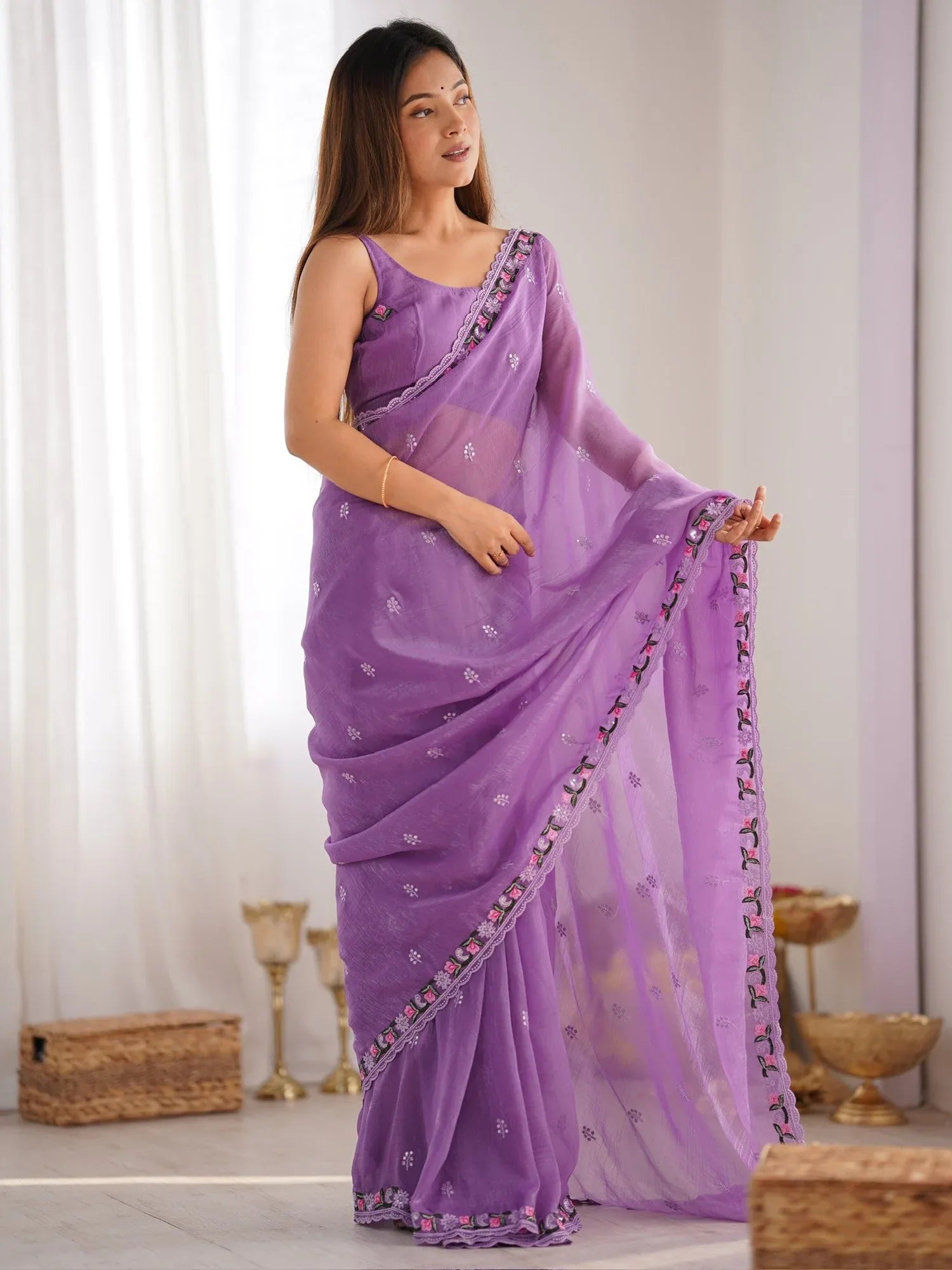 partywear designer saree for festive occasions