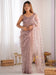 Pink Rose Party Wear Net Embellished Saree