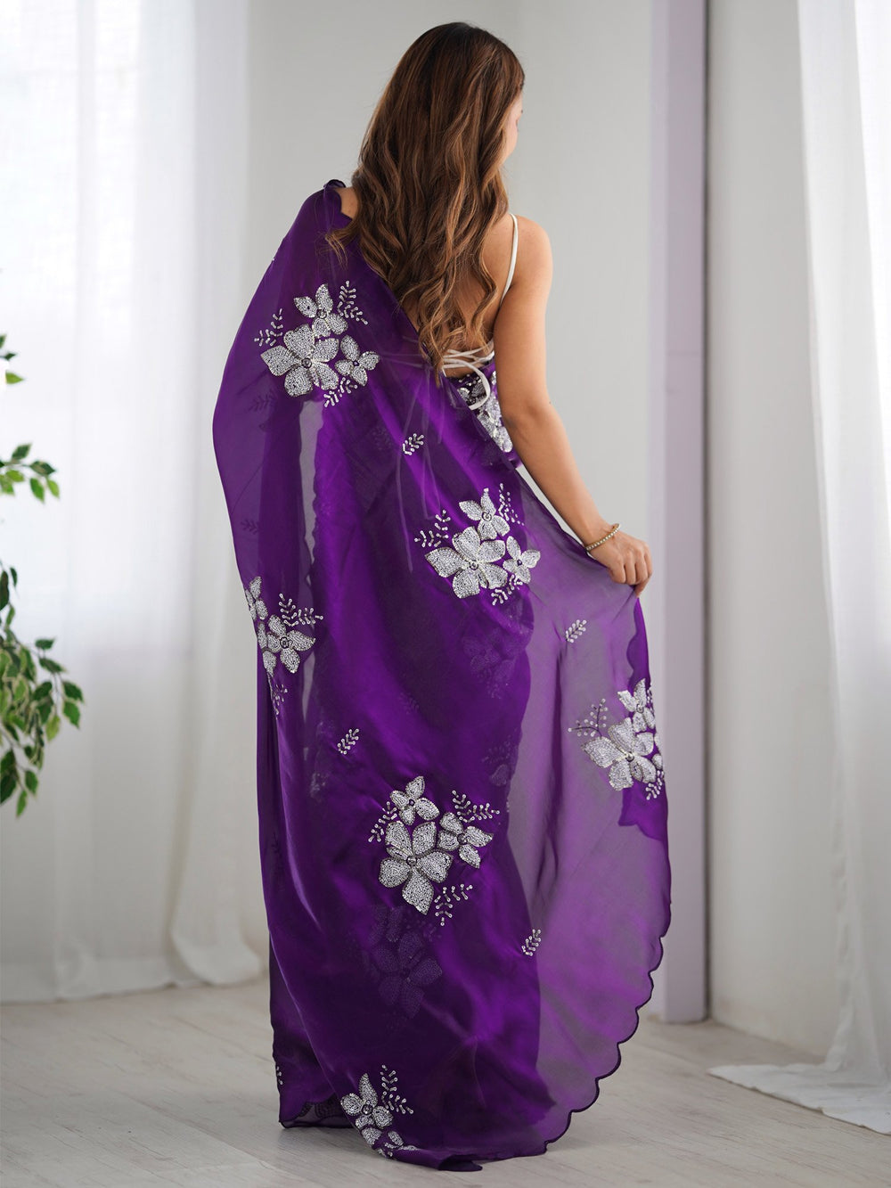 partywear designer saree for festive occasions