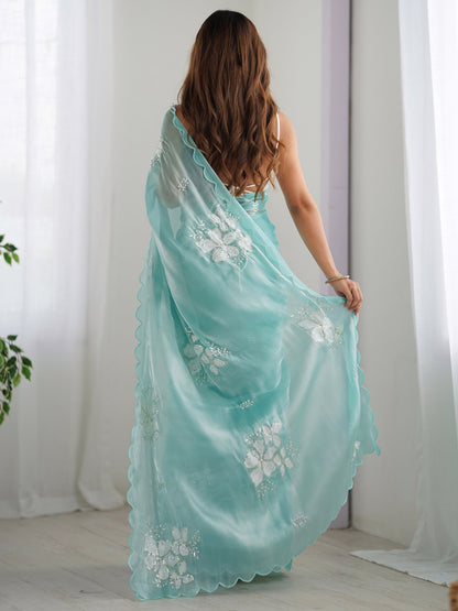partywear designer saree for festive occasions