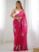 Pink Pink Party Wear Organza Embellished Saree